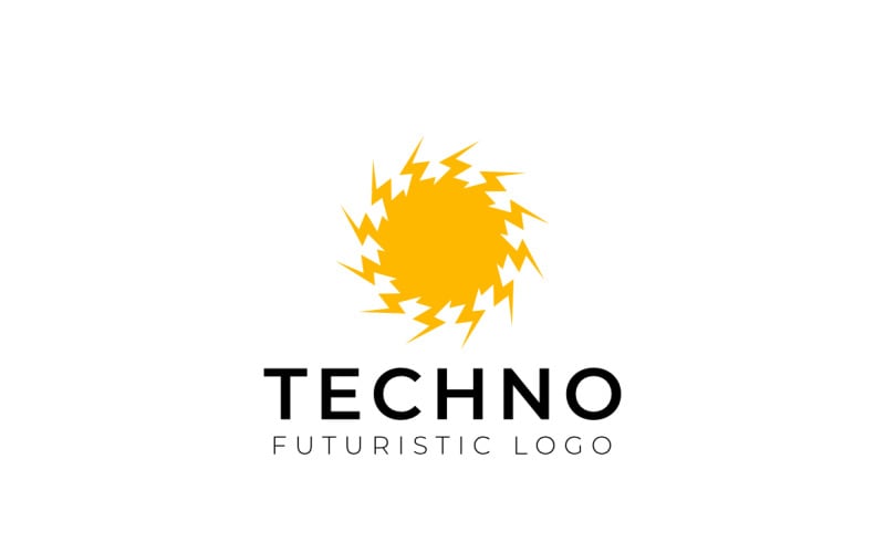 Spin Electric Sun Flat Logo Logo Template