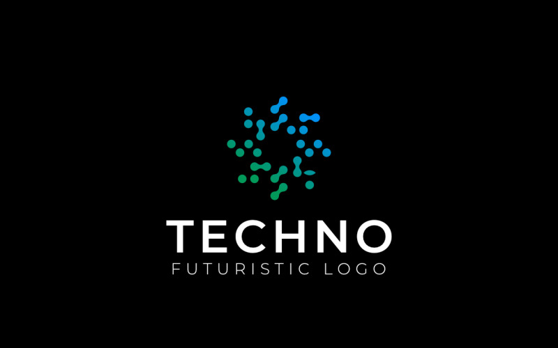 Star Dots Connect Link Gradient Logo Logo Template