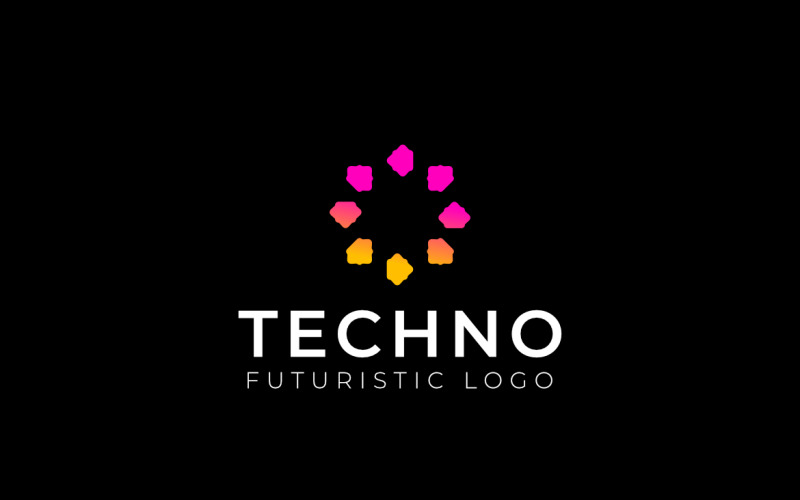 Star Negative Gradient Tech Logo Logo Template