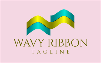 Wavy Gold Ribbon Logo Design