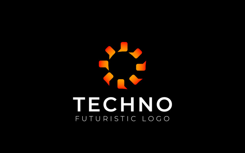 Hexagon Negative Tech Logo Logo Template