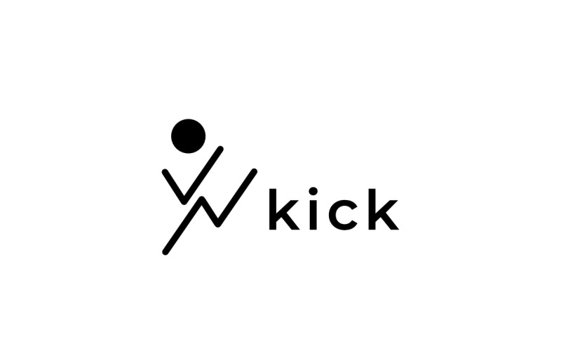 Kick The Fight People Flat Logo Logo Template