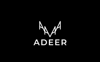 Letter A Deer Line Abstract Logo