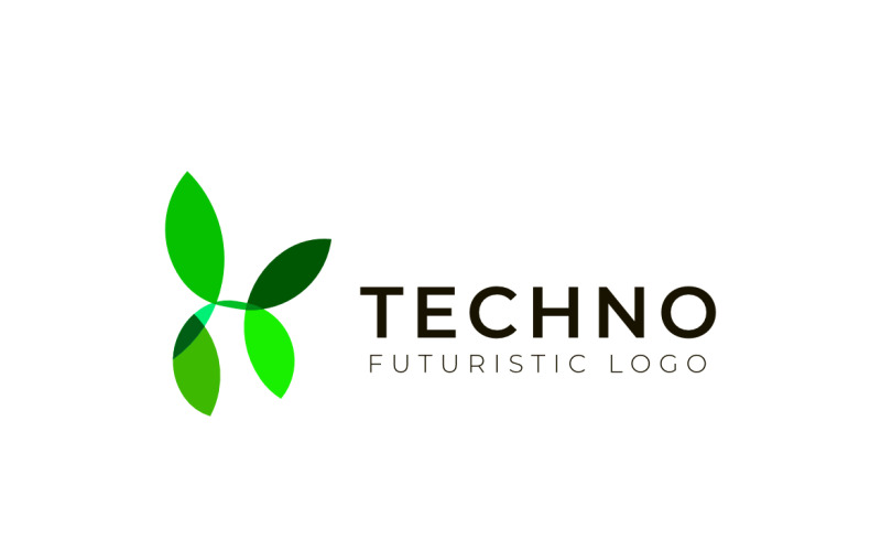 Letter H Leaf Modern Startup Logo Logo Template