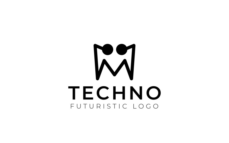 Letter M Dot Connect Tech logo Logo Template
