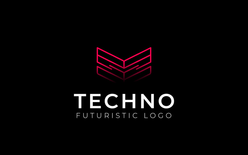 Letter V Line Techno Dynamic Gradient Logo Logo Template
