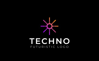 Line Sun Tech Gradient Abstract Logo
