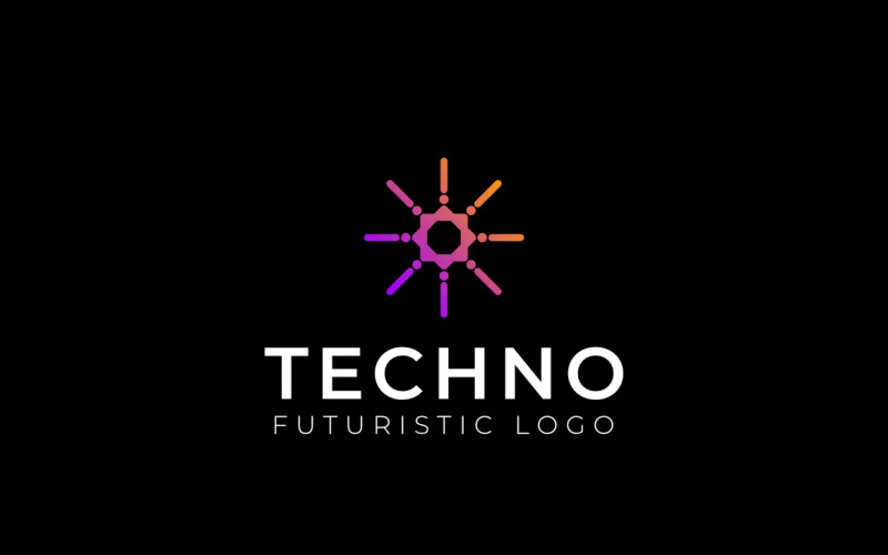 Line Sun Tech Gradient Abstract Logo Logo Template