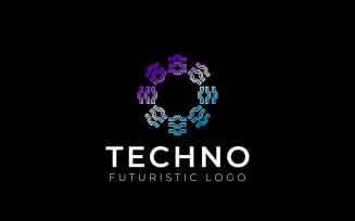 Line Techno Gradient Logo