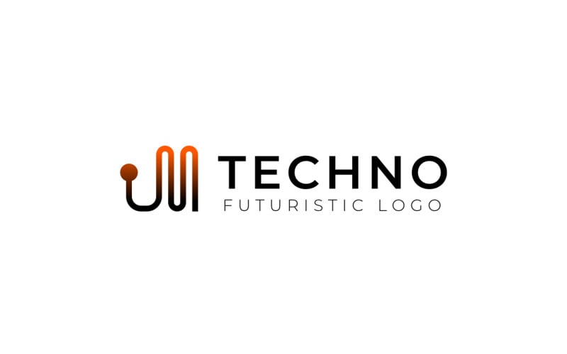 M Dot Techno Gradient logo Logo Template