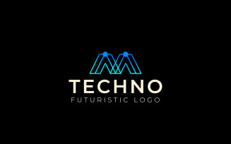 M Tech Dot Gradient Techno logo
