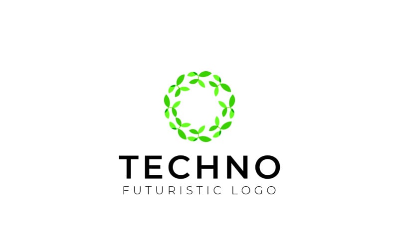 Modern Leaf Bio Startup Flat Green logo Logo Template