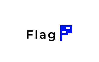 Negative Blue Corporate Flag logo
