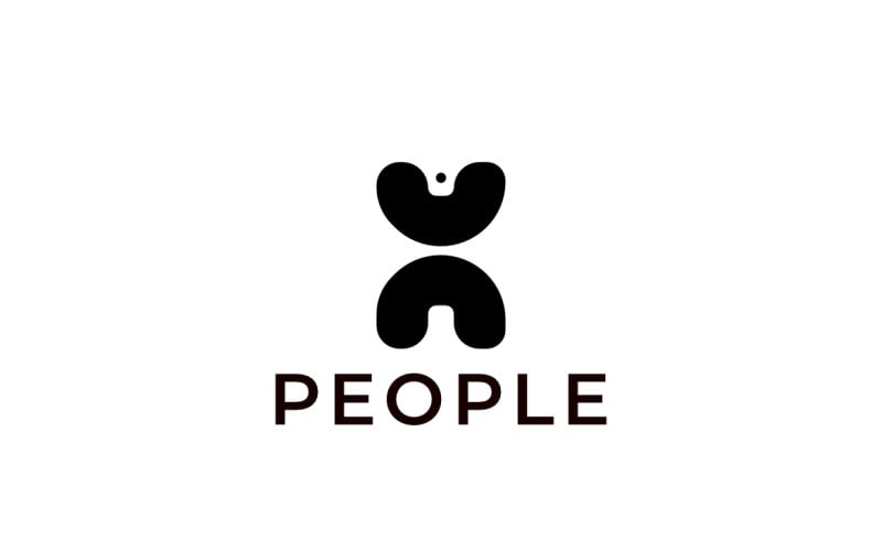 People Happy FAT Flat logo Logo Template