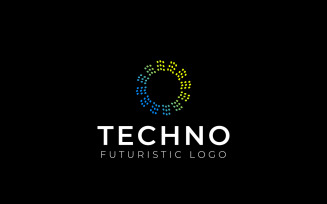 Pixel Tech Gradient Abstract Logo