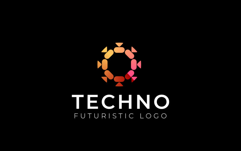 Abstract Techno Gradient Tech Logo Logo Template