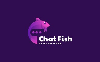 Chat Fish Gradient Logo Style