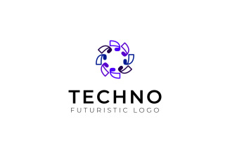 Flat Spin Abstract Tech Logo