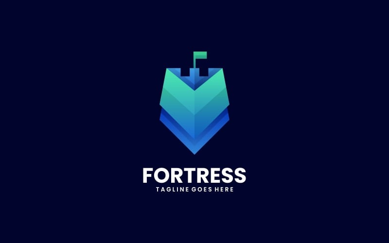 Fortress Gradient Logo Style Logo Template