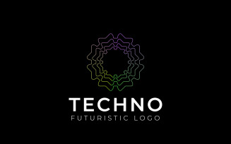 Gradient Floral Techno Logo