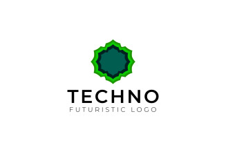 Green Geometry Floral Logo