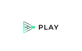 Green Play Gradient Button Logo