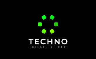 Green Square Round Tech Logo