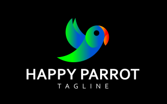 Happy Parrot Custom Design Logo