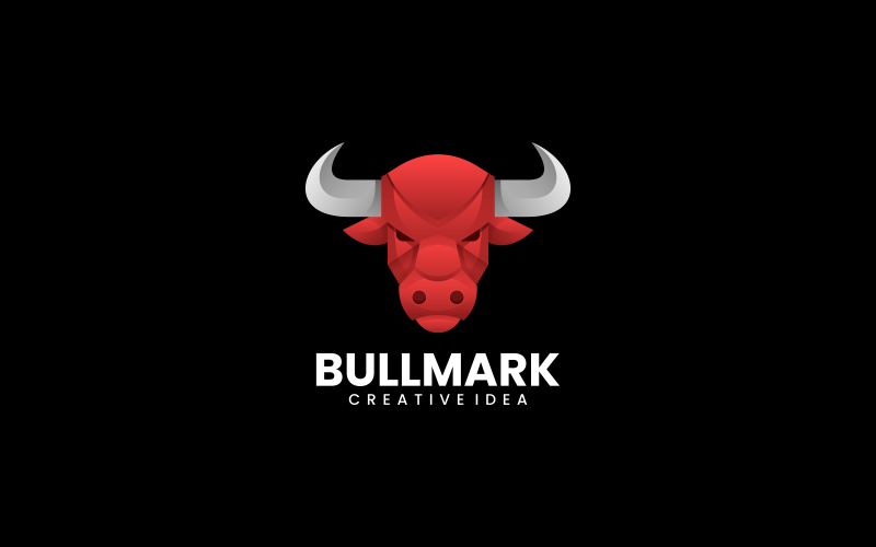 Head Bull Gradient Logo Style Logo Template