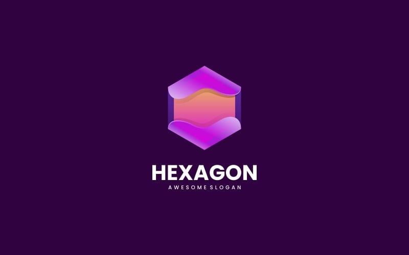 Hexagon Gradient Logo Style Logo Template