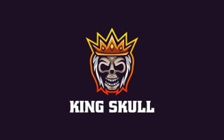 King Skull Simple Mascot Logo