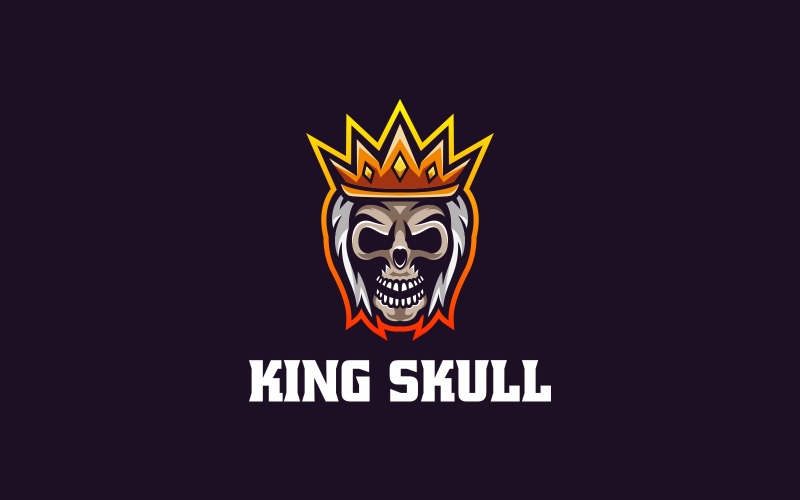 King Skull Simple Mascot Logo Logo Template