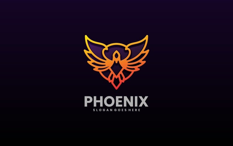 Phoenix Line Art Gradient Logo Logo Template
