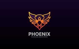Phoenix Line Art Gradient Logo