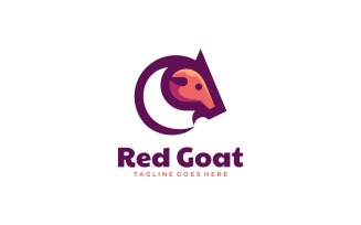 Red Goat Simple Mascot Logo