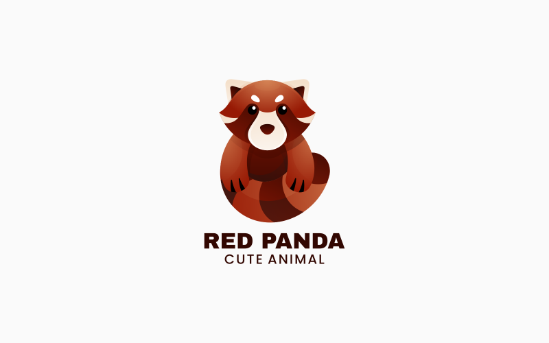 Red Panda Gradient Logo Style Logo Template