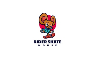 Rider Skate Cartoon Logo Style