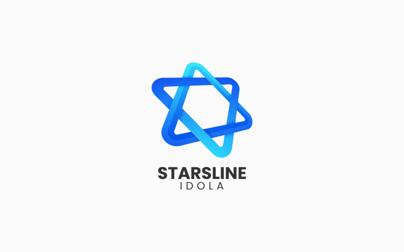 Star Line Gradient Logo Style Logo Template