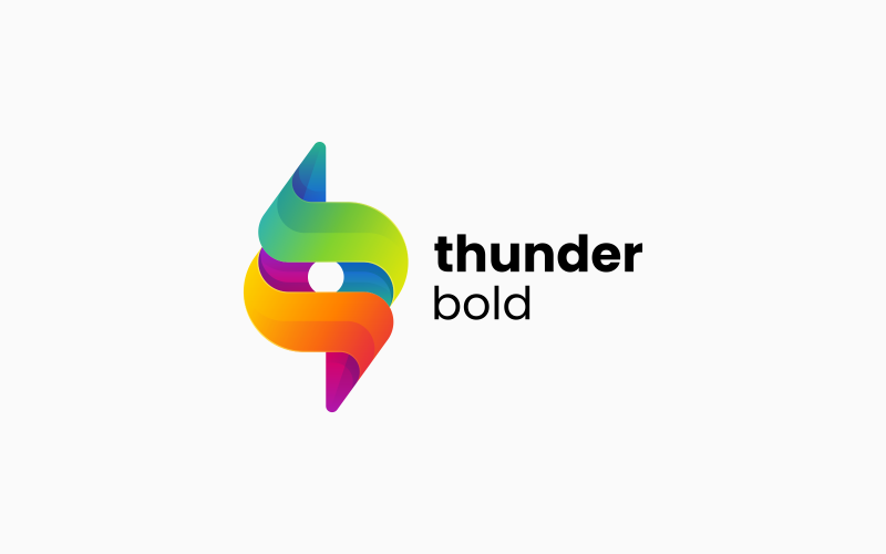 Thunder Gradient Colorful Logo Logo Template
