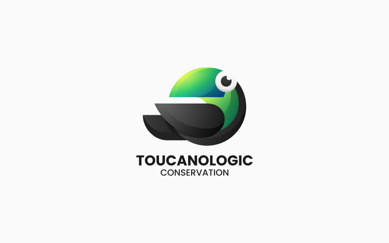 Toucan Bird Gradient Logo Style Logo Template