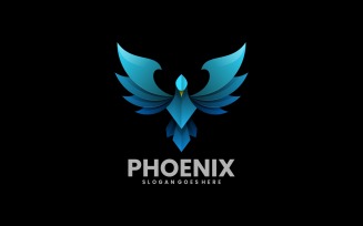 Vector Phoenix Bird Gradient Logo Style
