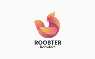 Vector Rooster Gradient Colorful Logo Style