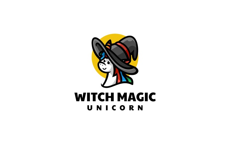 Witch Magic Mascot Cartoon Logo Logo Template