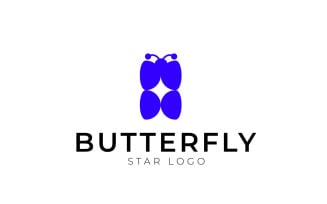 Butterfly Star Negative Logo