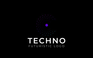 C Connect Gradient Techno Logo