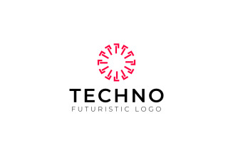 Circle Negative Flat Dynamic Logo