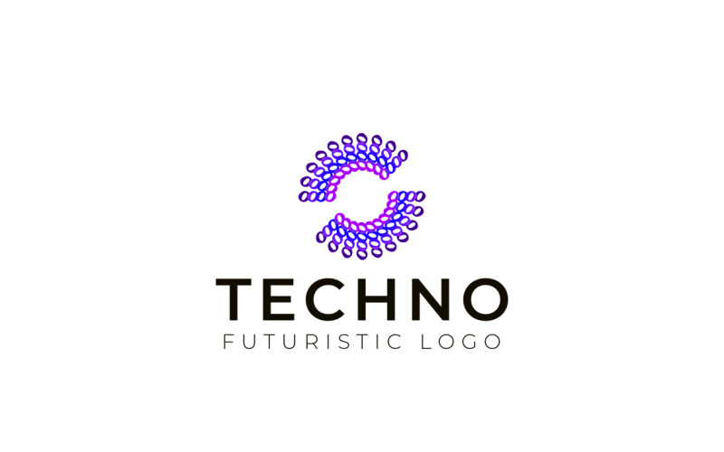 Dot S Technology Flat Logo Logo Template