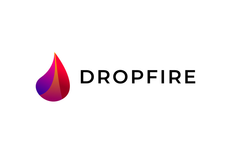 Drop Fire Gradient Tech Logo Logo Template