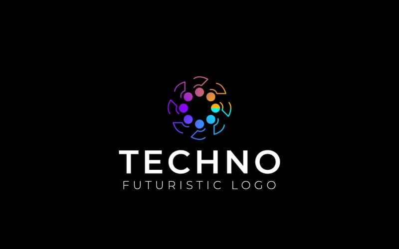 Dynamic Dots Futuristic Gradient Logo Logo Template