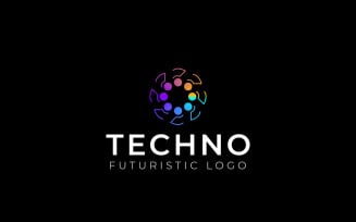 Dynamic Dots Futuristic Gradient Logo